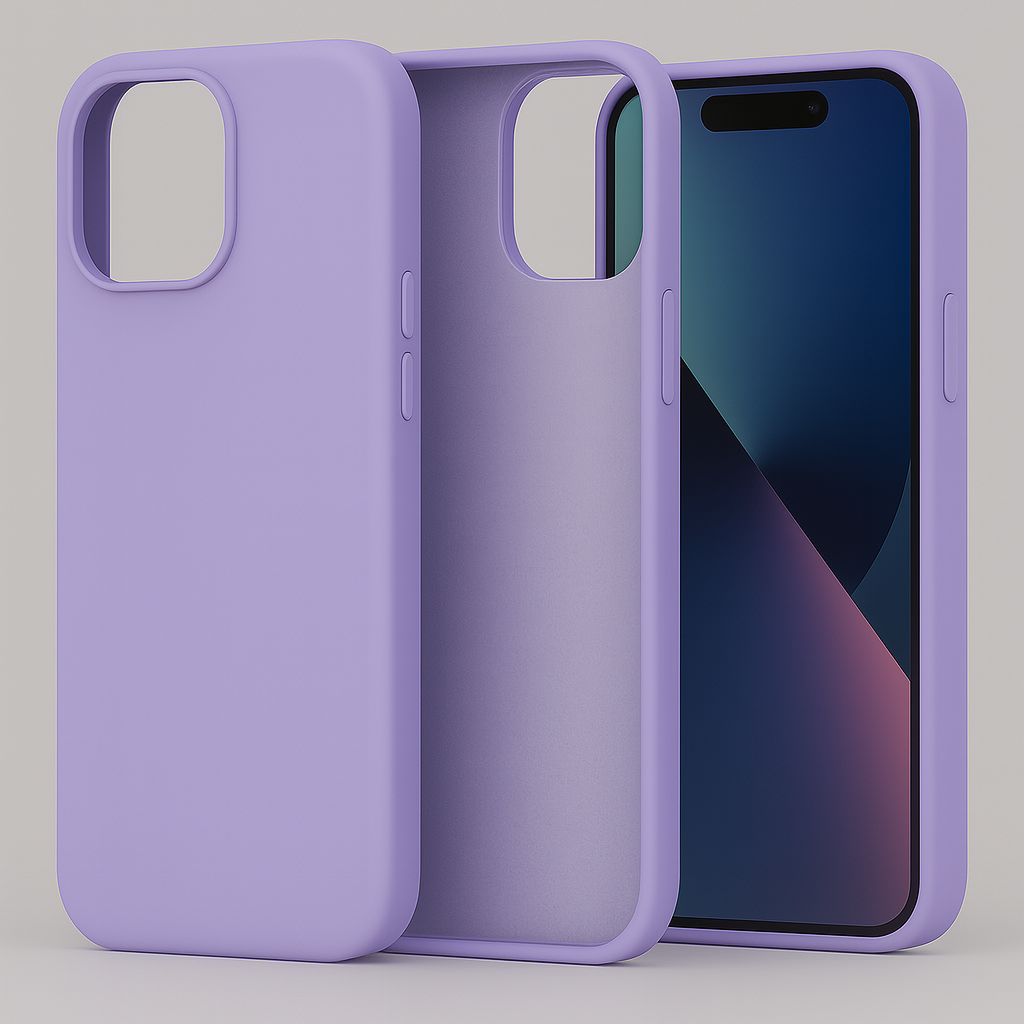 Silikonska maskica za iPhone 15 - svijetlo ljubičasta