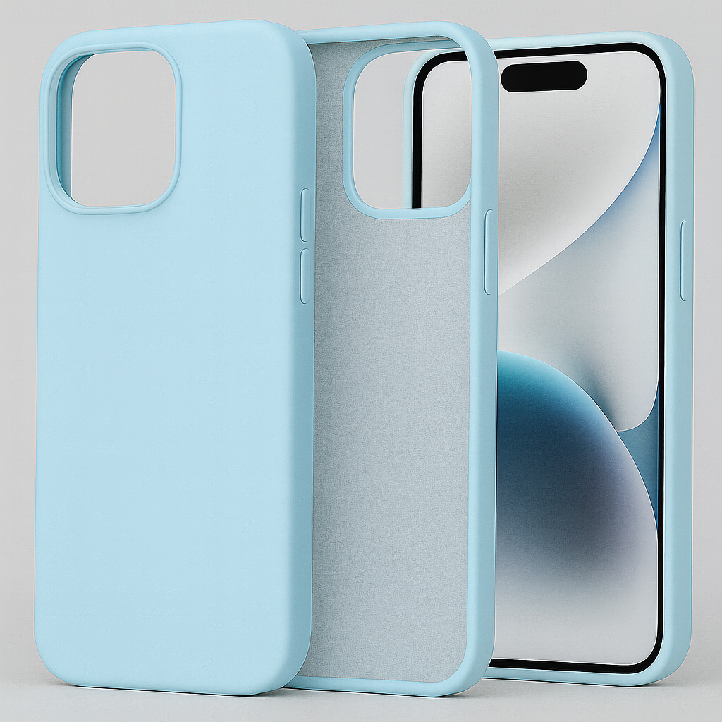 Silikonska maskica za iPhone 15 - svijetlo plava