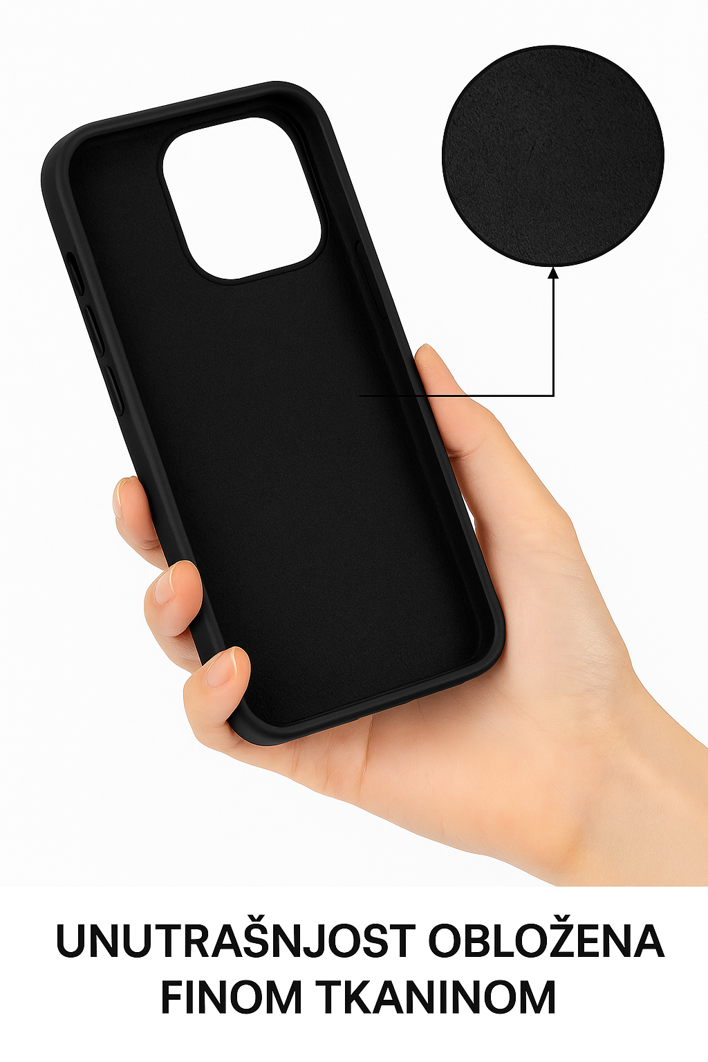 Silikonska maskica za iPhone 13 Pro Max - crna - Slika 2