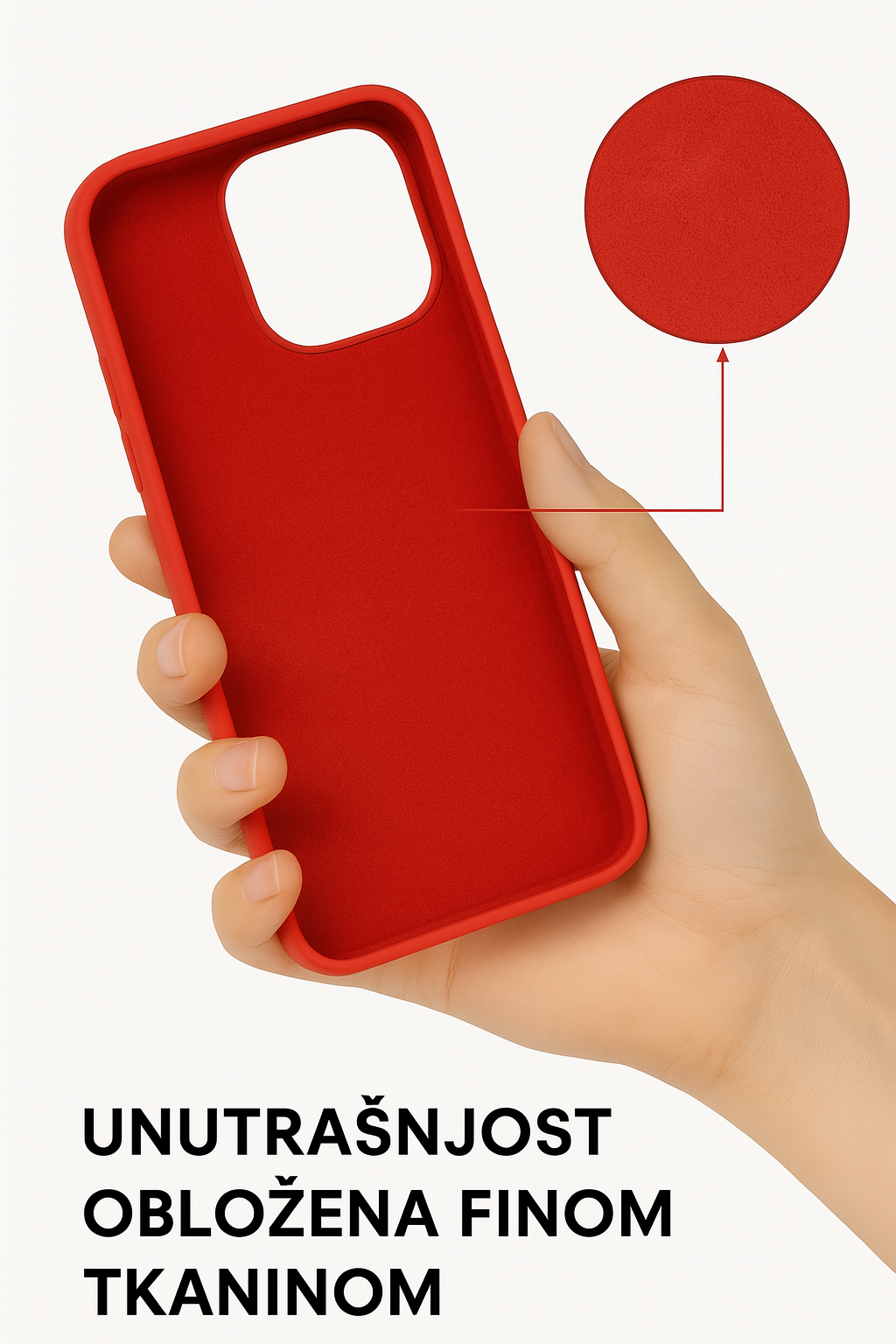 Silikonska maskica za iPhone 15 Pro Max - crvena - Slika 2