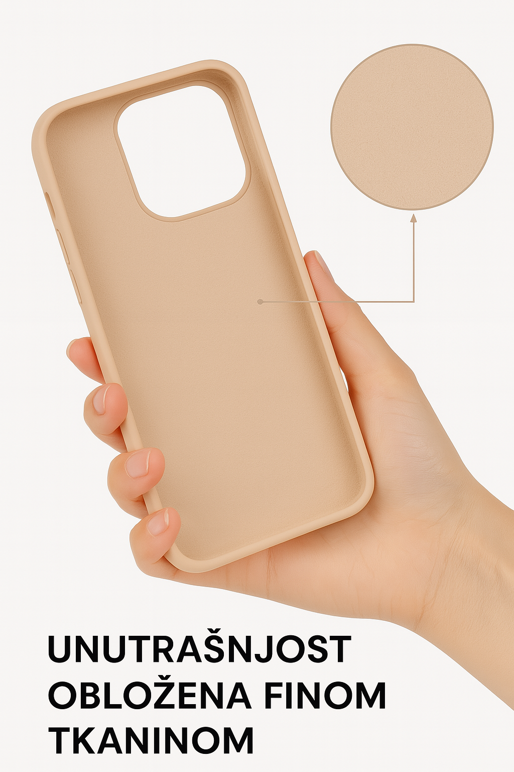 Silikonska maskica za iPhone 13 Mini - nude - Slika 2