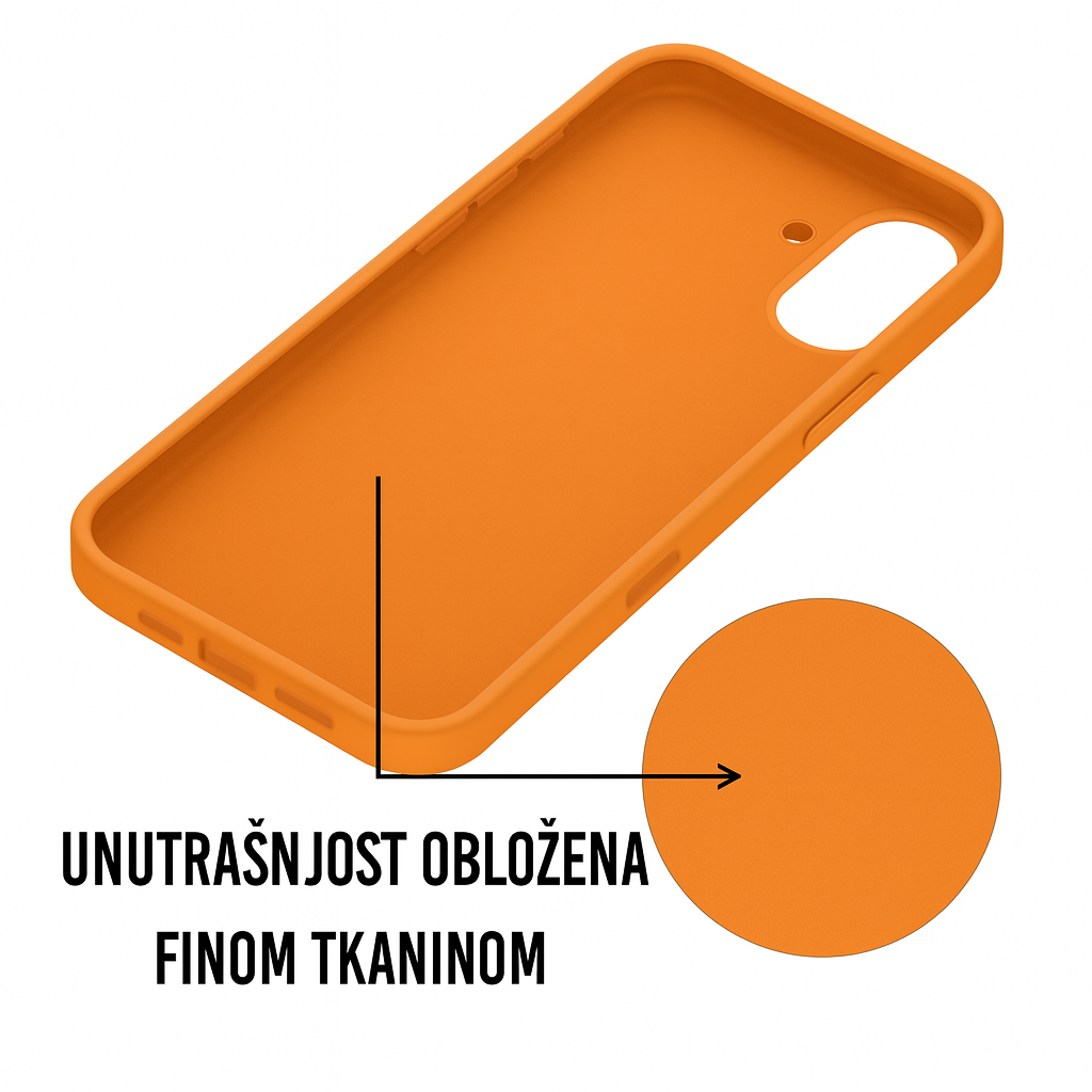 Silikonska maskica za iPhone 16 - papaya - Slika 2