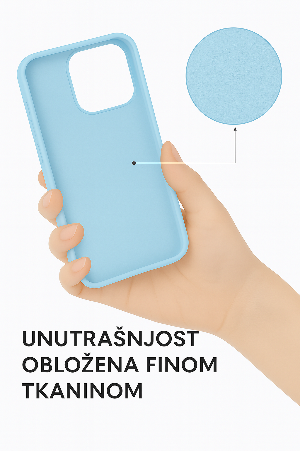 Silikonska maskica za iPhone 14 - svijetlo plava - Slika 2