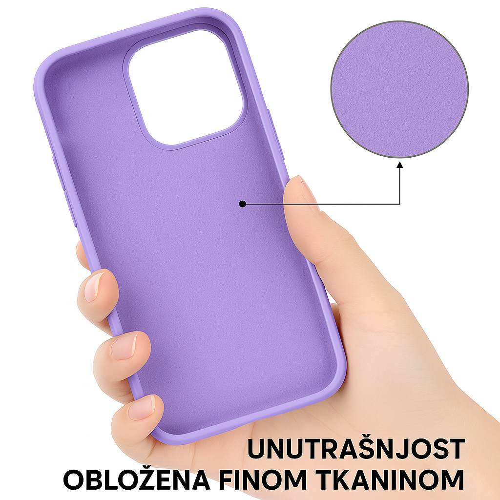 Silikonska maskica za iPhone 14 Pro Max - svijetlo ljubičasta - Slika 2