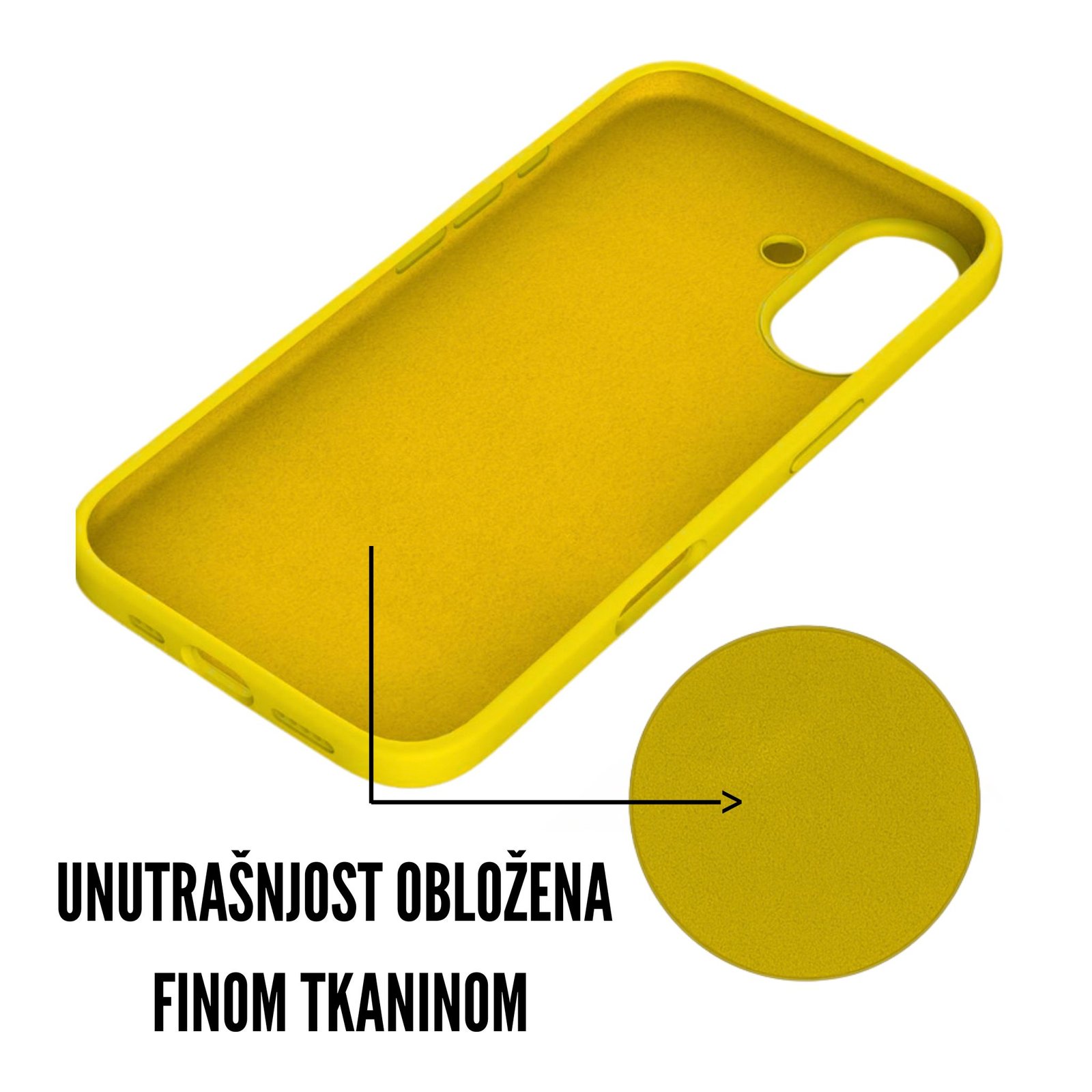 Silikonska maskica za iPhone 16 - žuta - Slika 2