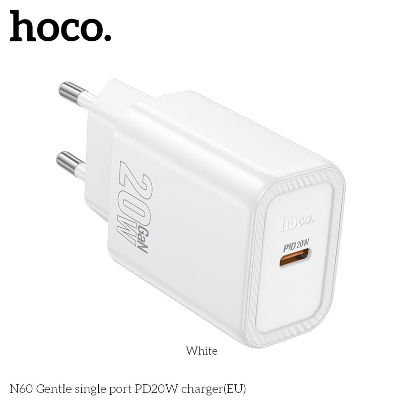 HOCO N60 Gentle PD 20W punjač bijeli - Slika 2