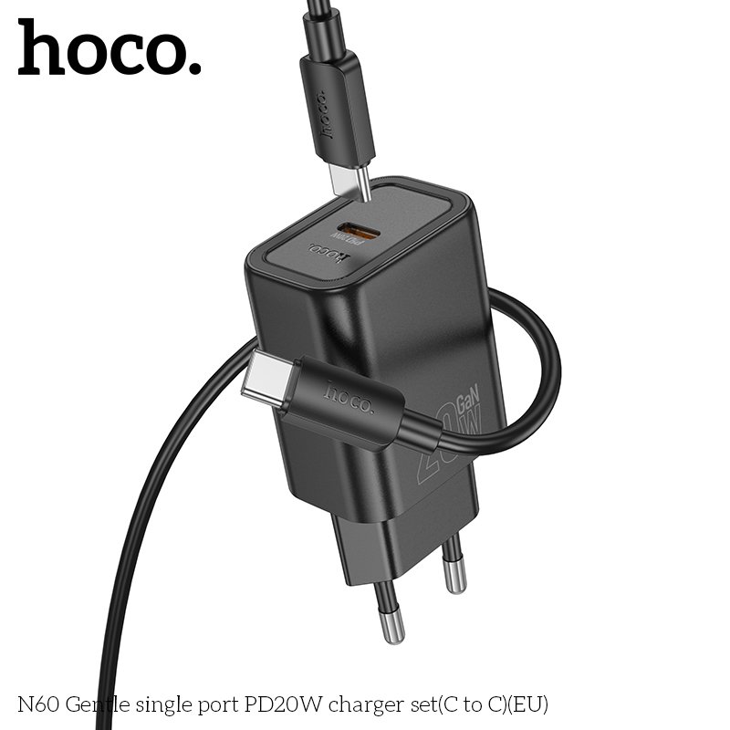 HOCO PD 20W Set punjač + kabel crni - Slika 3