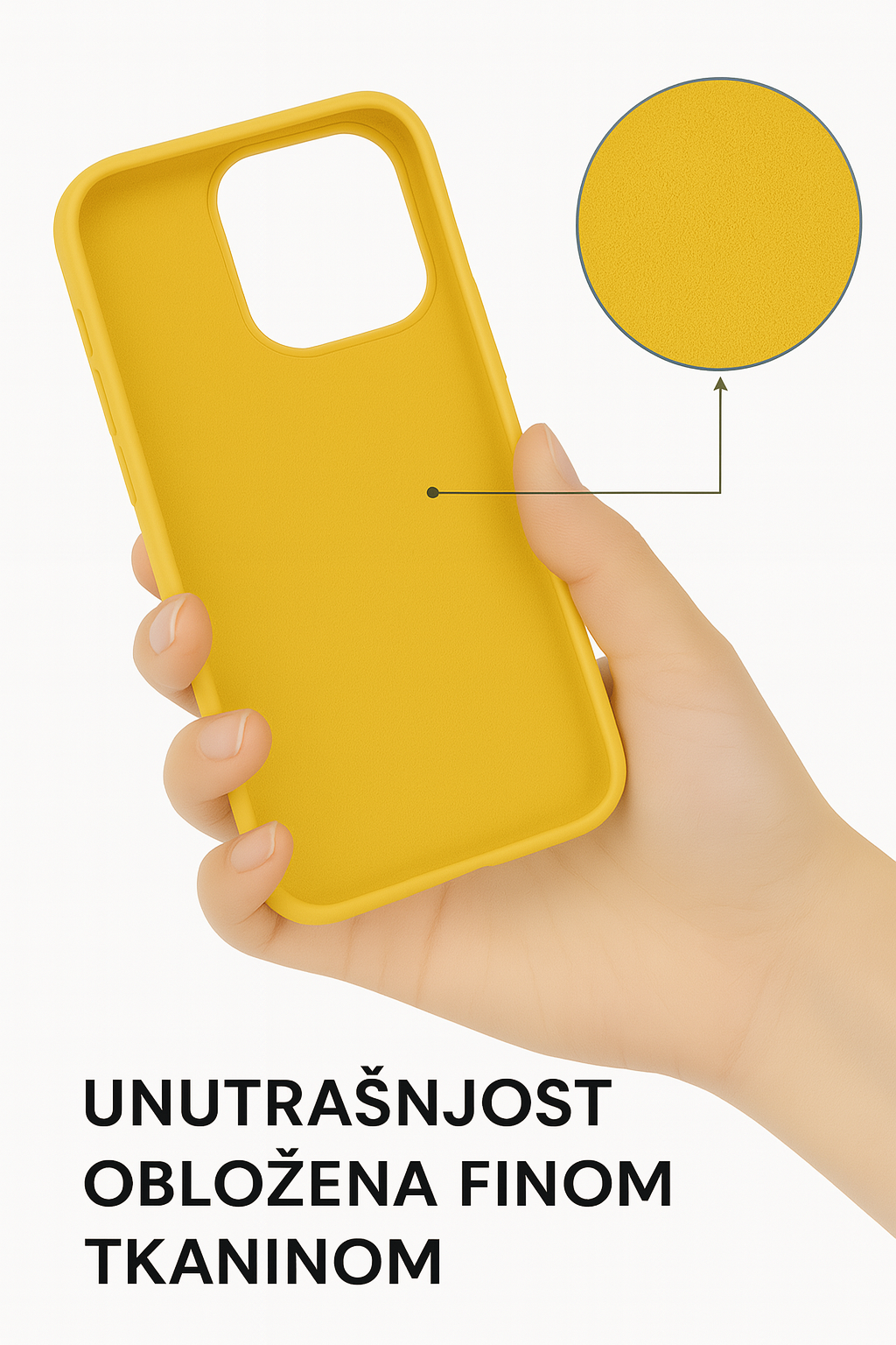 Silikonska maskica za iPhone 16 Pro Max - žuta - Slika 2