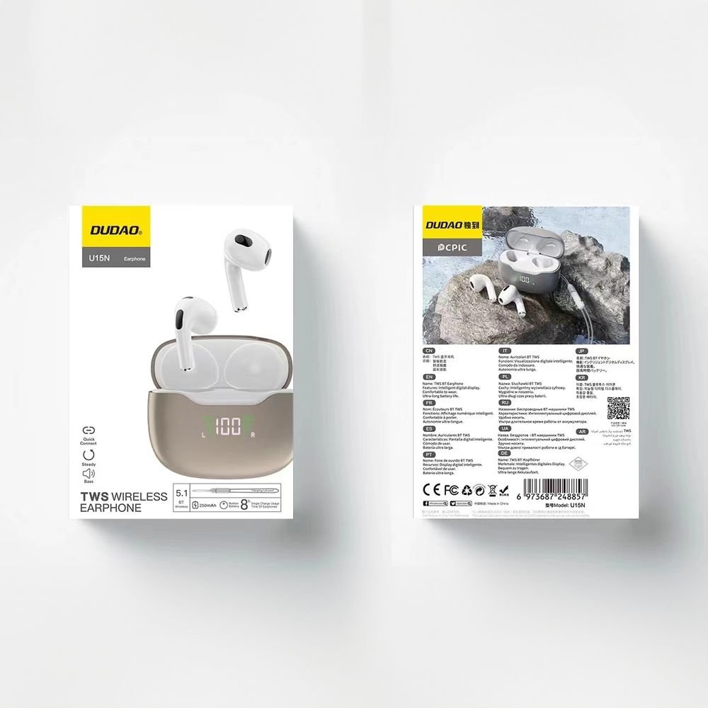 Dudao U15N TWS bežične slušalice – bijele