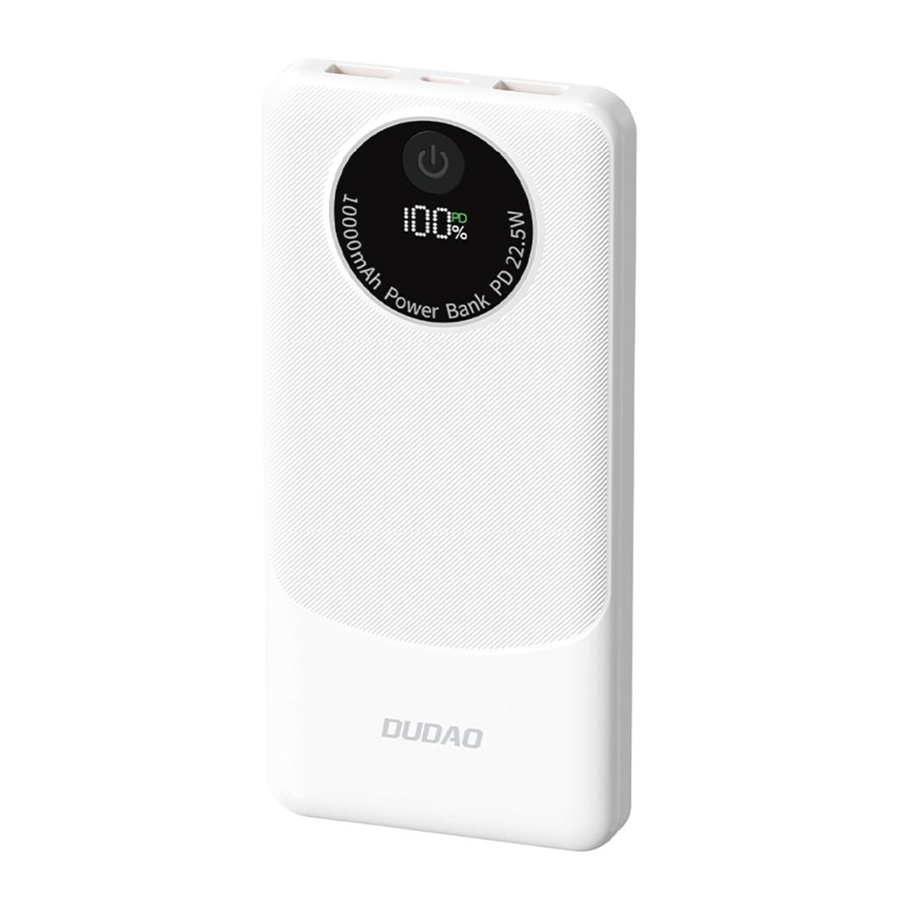 Dudao K12 powerbank 10000mAh, PD 22.5W, USB-A/USB-C – bijeli