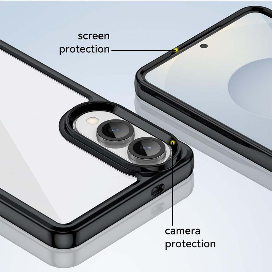 Outer Space prozirna maskica s crnim gel okvirom za Samsung S25 Edge - Slika 3