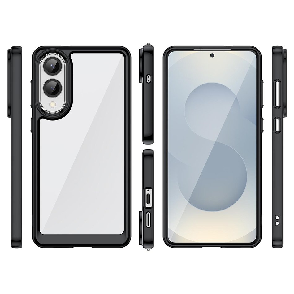 Outer Space prozirna maskica s crnim gel okvirom za Samsung S25 Edge - Slika 4