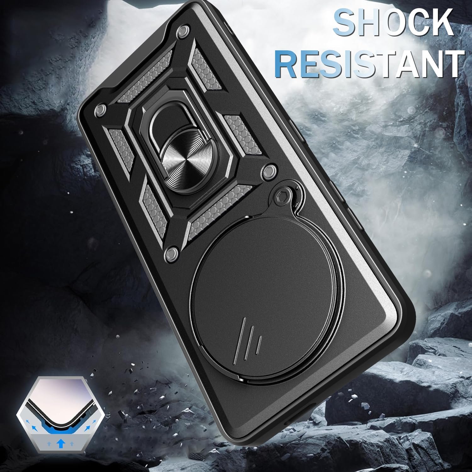 Hybrid Armor Camshield maskica s poklopcem kamere za Xiaomi 15 Ultra - crna - Slika 2