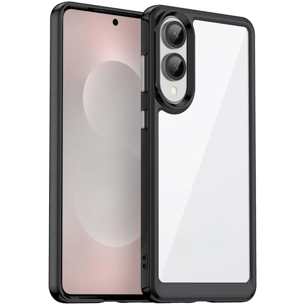 Outer Space prozirna maskica s crnim gel okvirom za Samsung S25 Edge