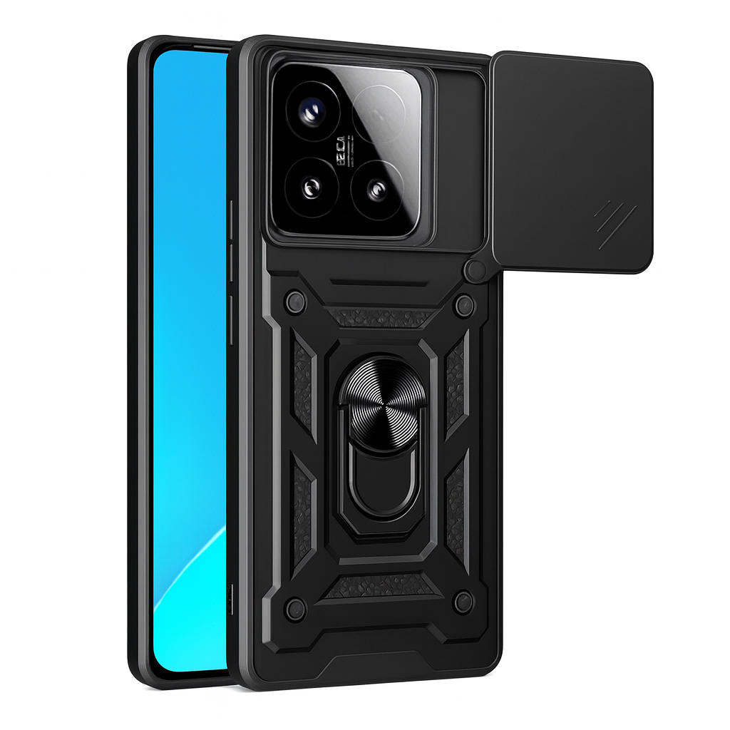 Hybrid Armor Camshield maskica s poklopcem kamere za Xiaomi 15 - crna