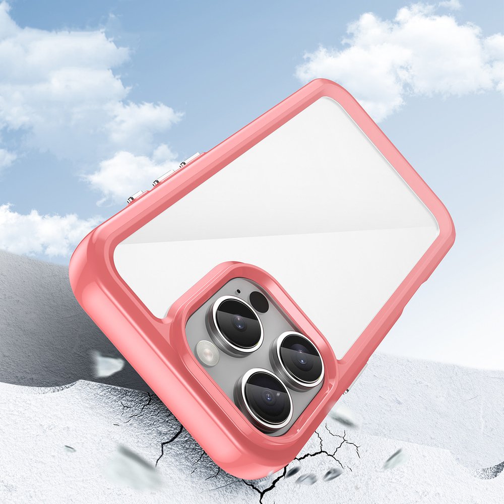 Outer Space prozirna maskica s rozim gel okvirom za iPhone 16 Pro Max - Slika 3