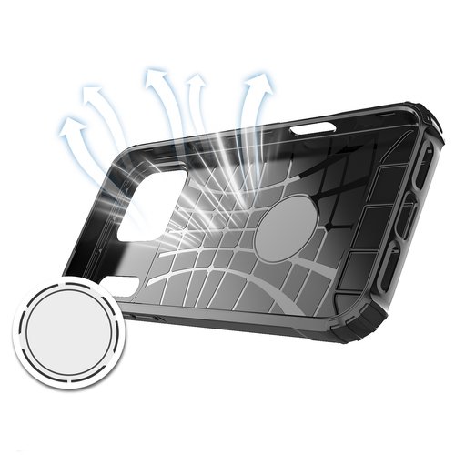 Hibridna maskica za iPhone 17 Pro Max - crna - Slika 5