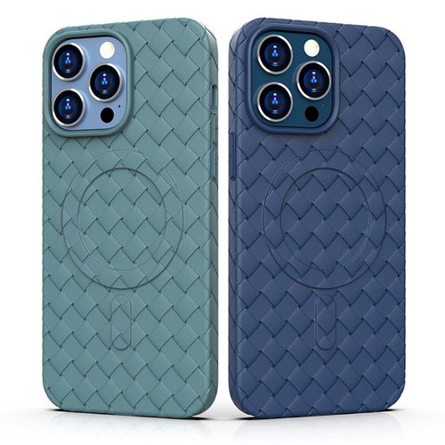 Pletena magnetna maskica iz Woven Case serije za iPhone 15 Pro – plava - Slika 2