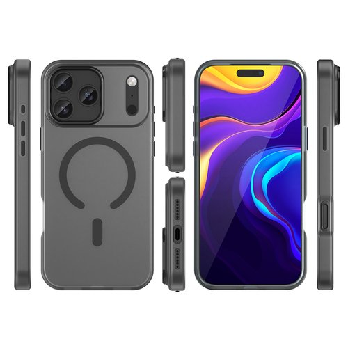 Magnetic Abrasive maskica za iPhone 17 Pro – kompatibilna s MagSafe – mat crna - Slika 3