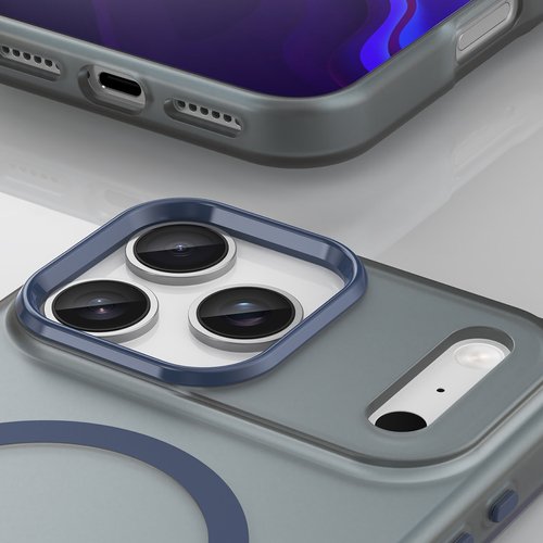 Magnetic Abrasive maskica za iPhone 17 Pro – kompatibilna s MagSafe – mat plava - Slika 5