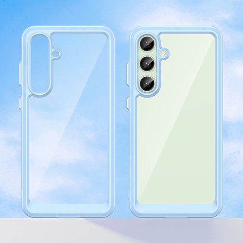 Outer Space prozirna maskica s plavim gel okvirom za Samsung S24 FE - Slika 2