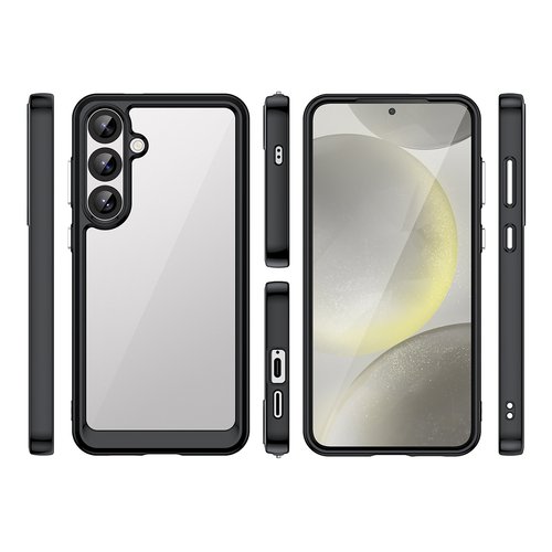 Outer Space prozirna maskica s crnim gel okvirom za Samsung S25+ - Slika 2