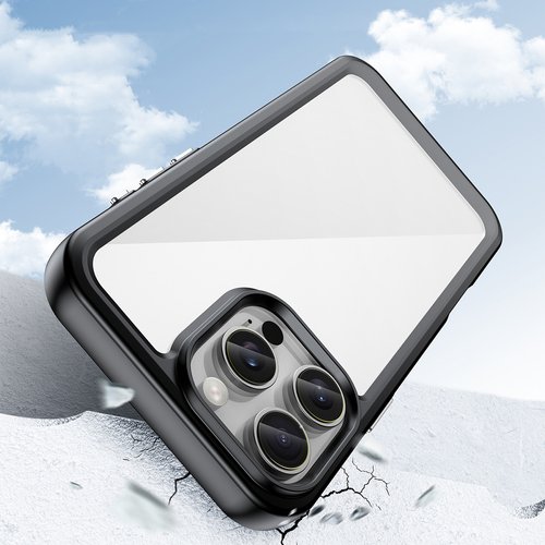 Outer Space prozirna maskica s crnim gel okvirom za iPhone 16 Pro Max - Slika 3