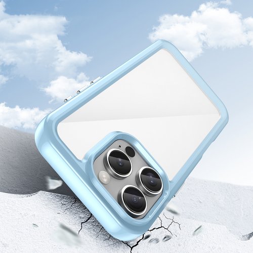 Outer Space prozirna maskica s plavim gel okvirom za iPhone 16 Pro Max - Slika 3