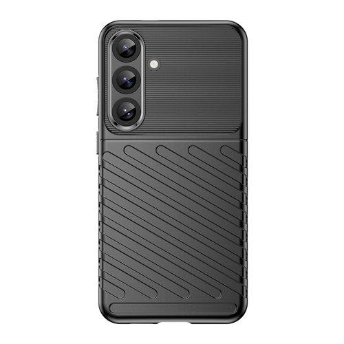 Thunder maskica za Samsung S25+ – silikonska oklopna maskica – crna