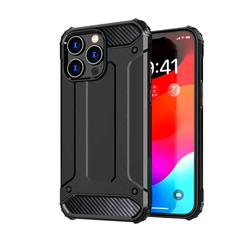 Hibridna maskica za iPhone 15 Pro Max - crna