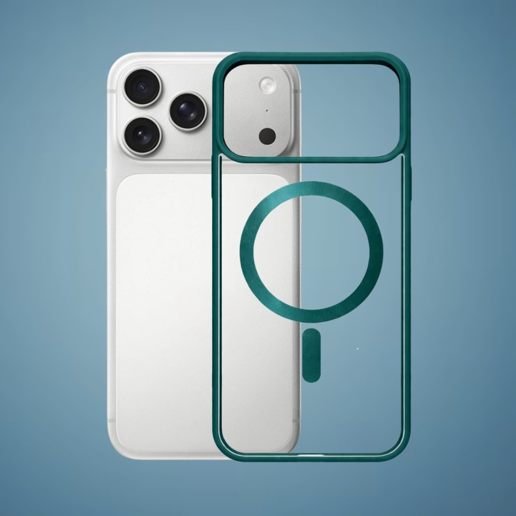 Outline Premium prozirna magnetna maskica sa zelenim okvirom za iPhone 17 Pro Max