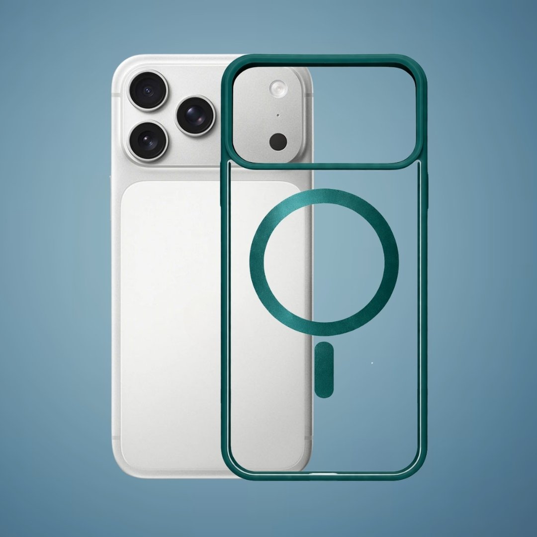 Outline Premium prozirna magnetna maskica sa zelenim okvirom za iPhone 17 Pro Max