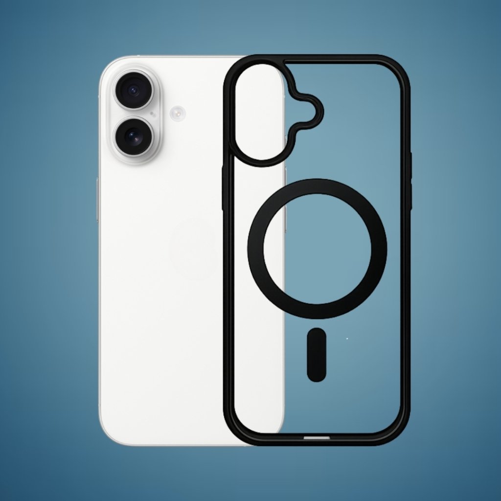 Outline Premium prozirna magnetna maskica s crnim okvirom za iPhone 16 Plus