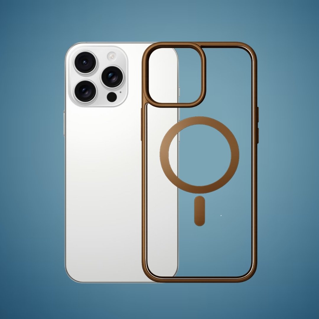 Outline Premium prozirna magnetna maskica sa smeđim okvirom za iPhone 16 Pro Max