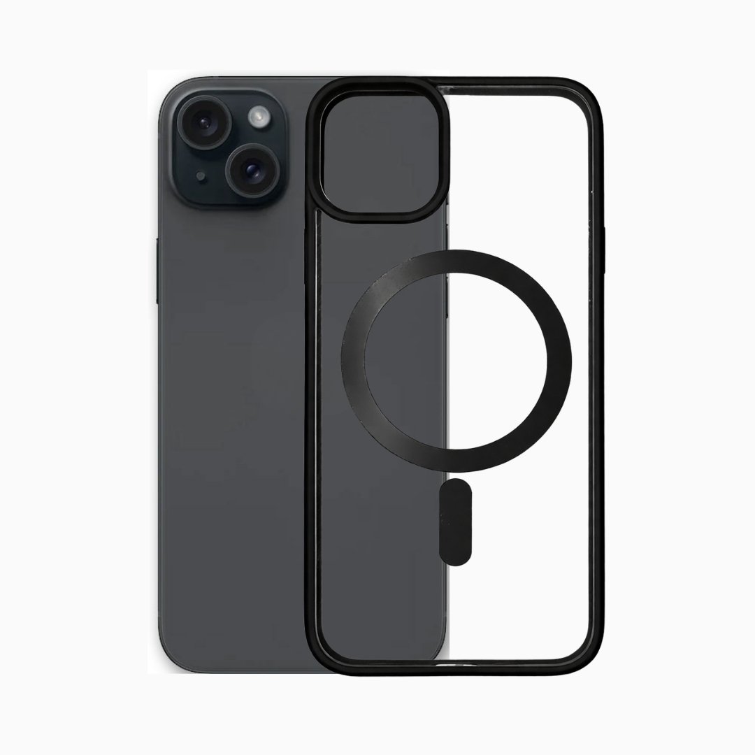 Outline Premium prozirna magnetna maskica s crnim okvirom za iPhone 15