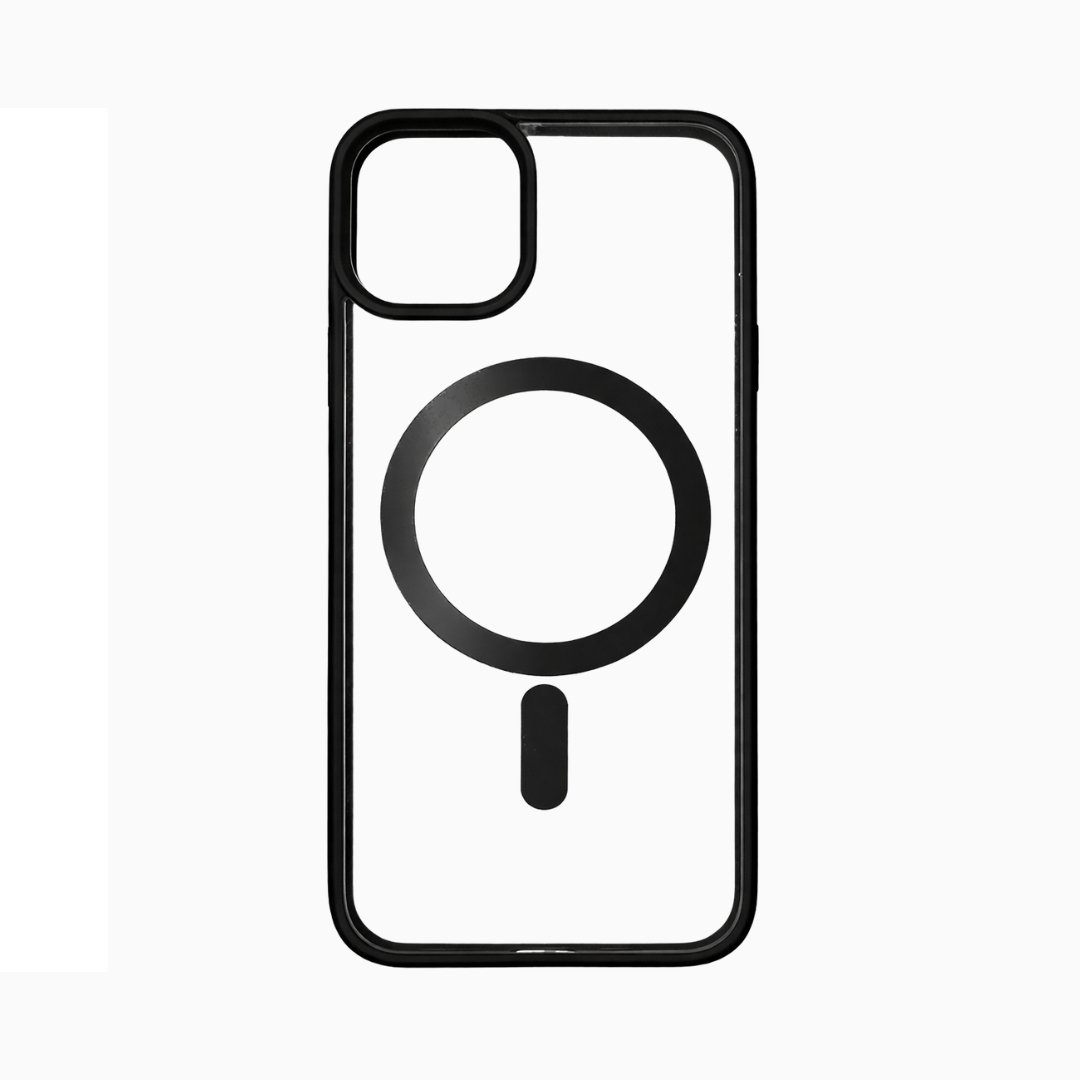 Outline Premium prozirna magnetna maskica s crnim okvirom za iPhone 15 - Slika 2