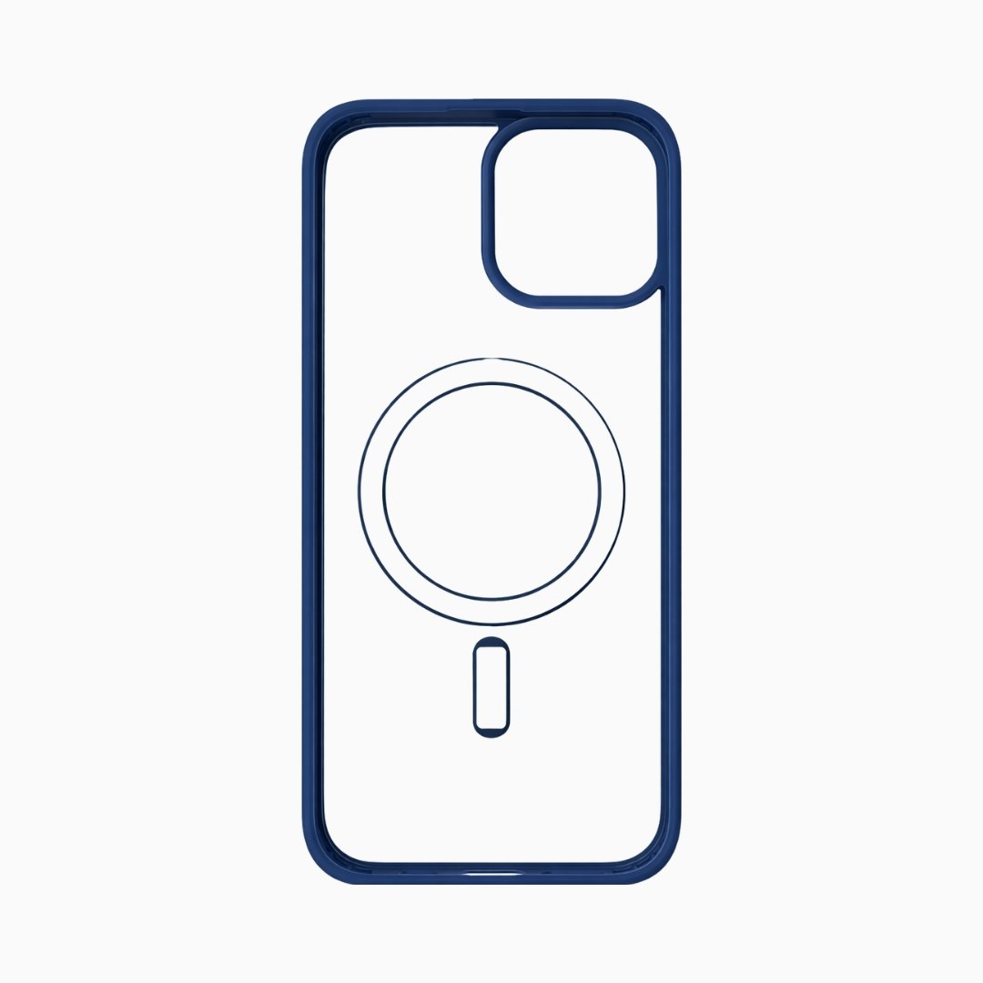 Outline Premium prozirna magnetna maskica s plavim okvirom za iPhone 15 Plus - Slika 3