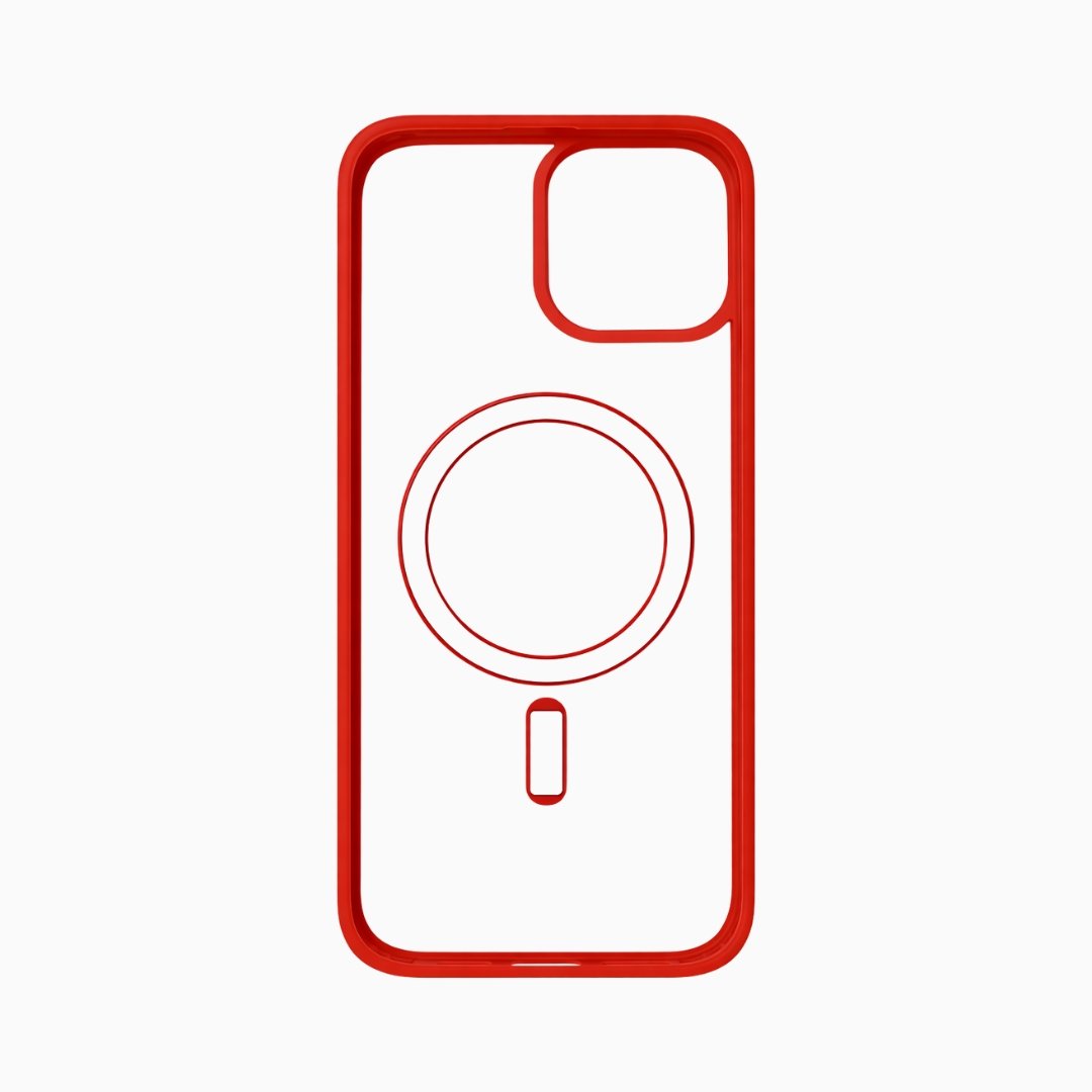 Outline Premium prozirna magnetna maskica s crvenim okvirom za iPhone 15 - Slika 3