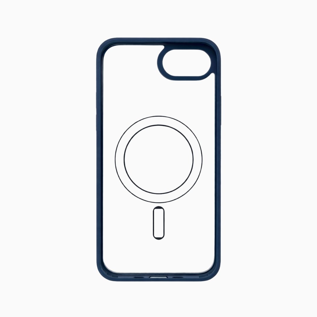 Outline Premium prozirna magnetna maskica s plavim okvirom za iPhone 16E - Slika 3