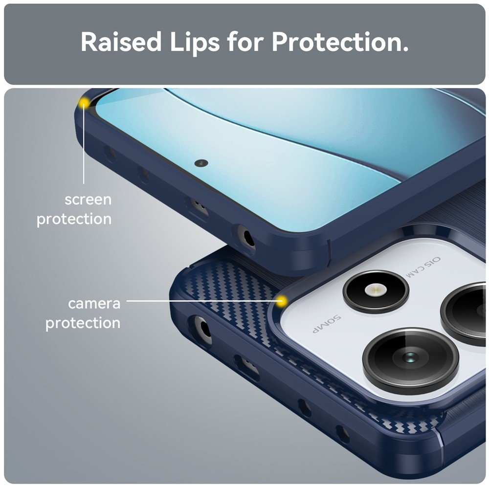 Carbon maskica za Xiaomi Redmi Note 14 - plava - Slika 7