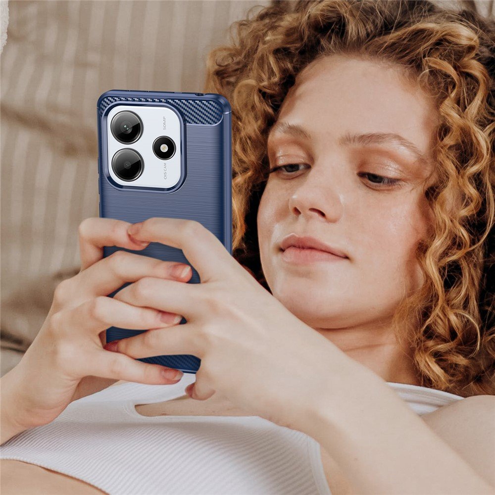 Carbon maskica za Xiaomi Redmi Note 14 - plava - Slika 8