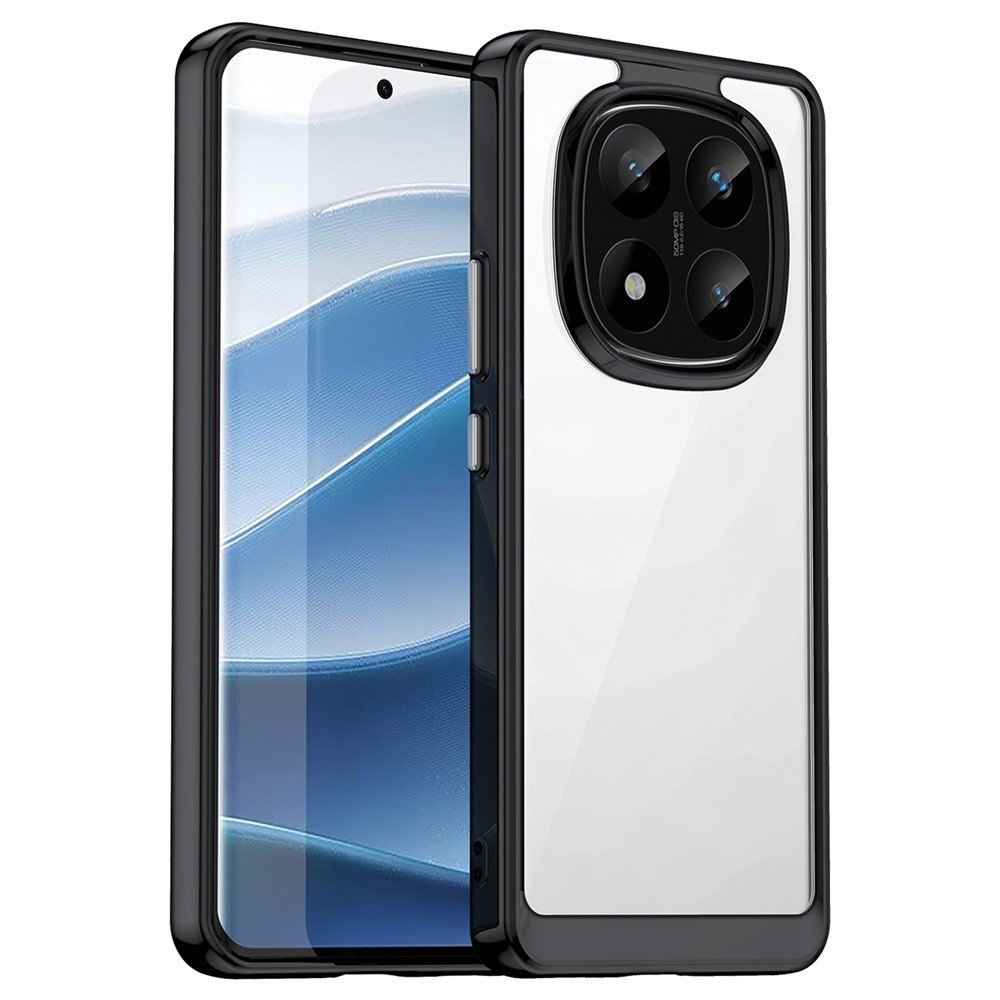 Outer space prozirna maskica s crnim gel okvirom za Xiaomi Redmi Note 14 Pro+