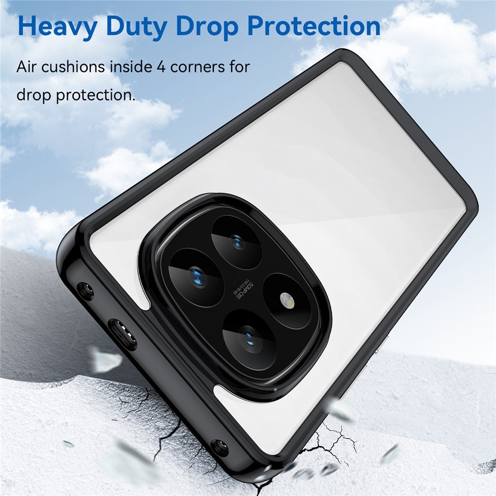 Outer space prozirna maskica s crnim gel okvirom za Xiaomi Redmi Note 14 Pro+ - Slika 4