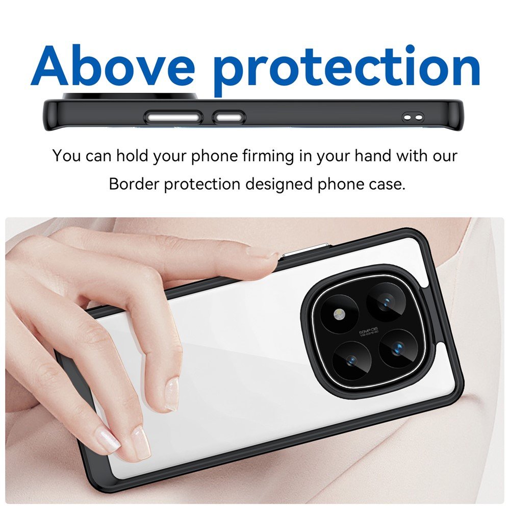 Outer space prozirna maskica s crnim gel okvirom za Xiaomi Redmi Note 14 Pro+ - Slika 5