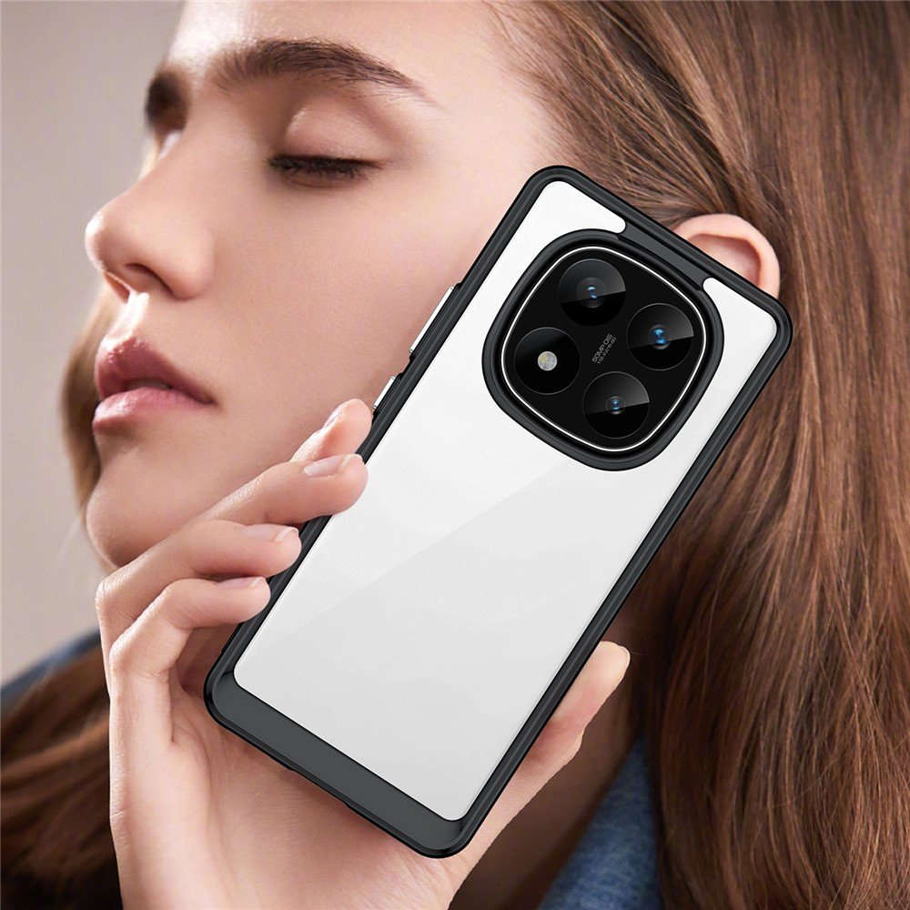 Outer space prozirna maskica s crnim gel okvirom za Xiaomi Redmi Note 14 Pro+ - Slika 8