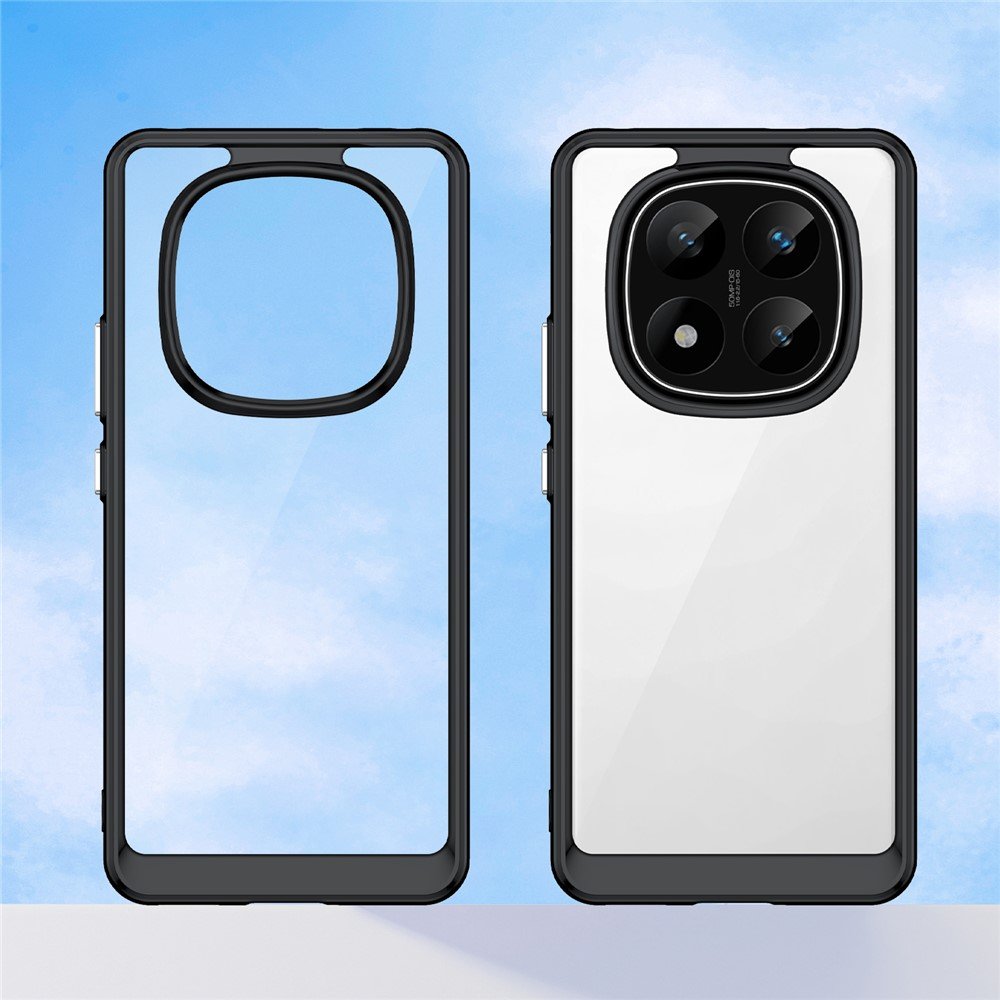 Outer space prozirna maskica s crnim gel okvirom za Xiaomi Redmi Note 14 Pro+ - Slika 2