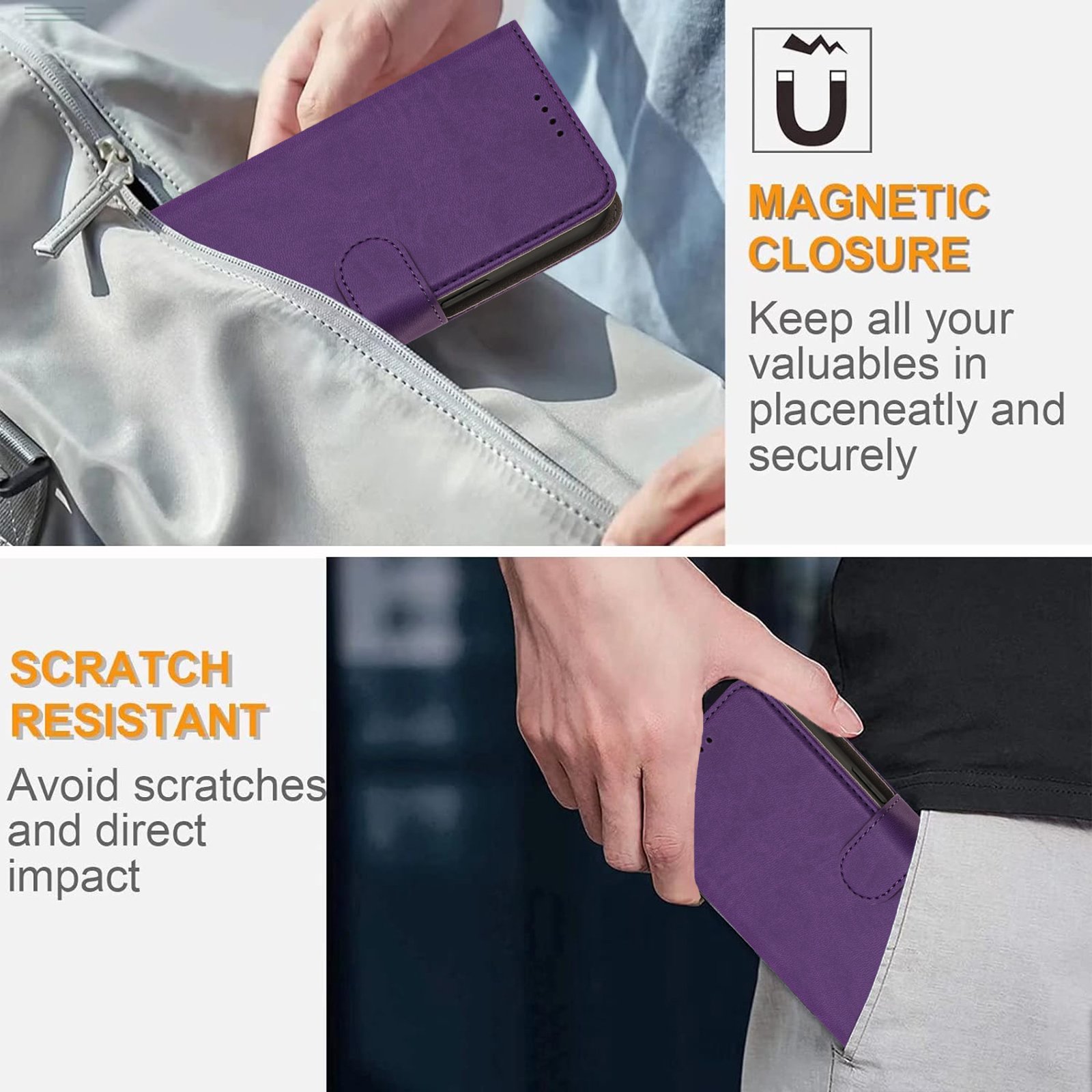 Preklopna wallet maskica za Xiaomi Redmi Note 14 Pro+ - ljubičasta - Slika 6