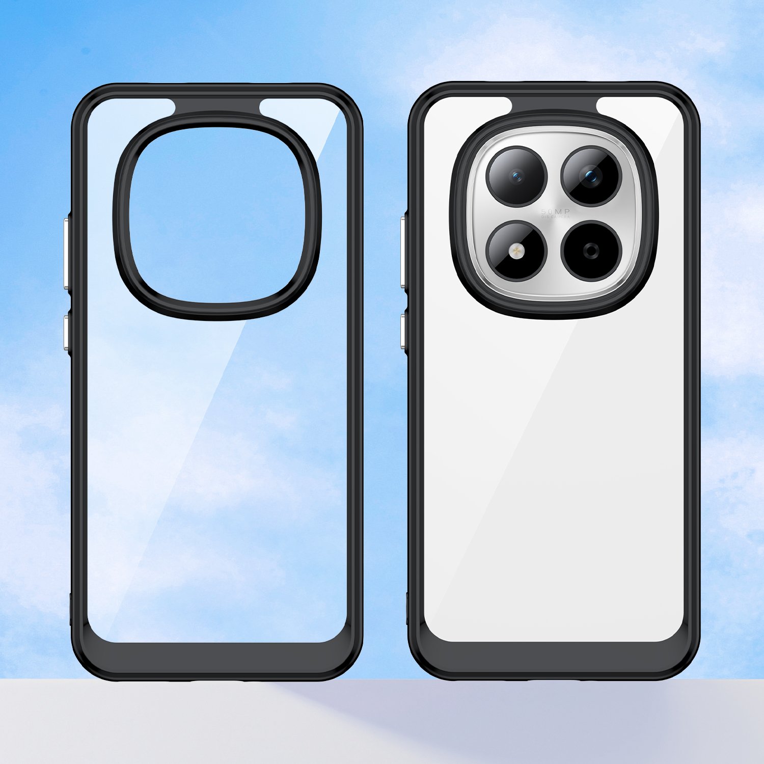 Outer space prozirna maskica s crnim gel okvirom za Xiaomi Redmi Note 15 Pro - Slika 2