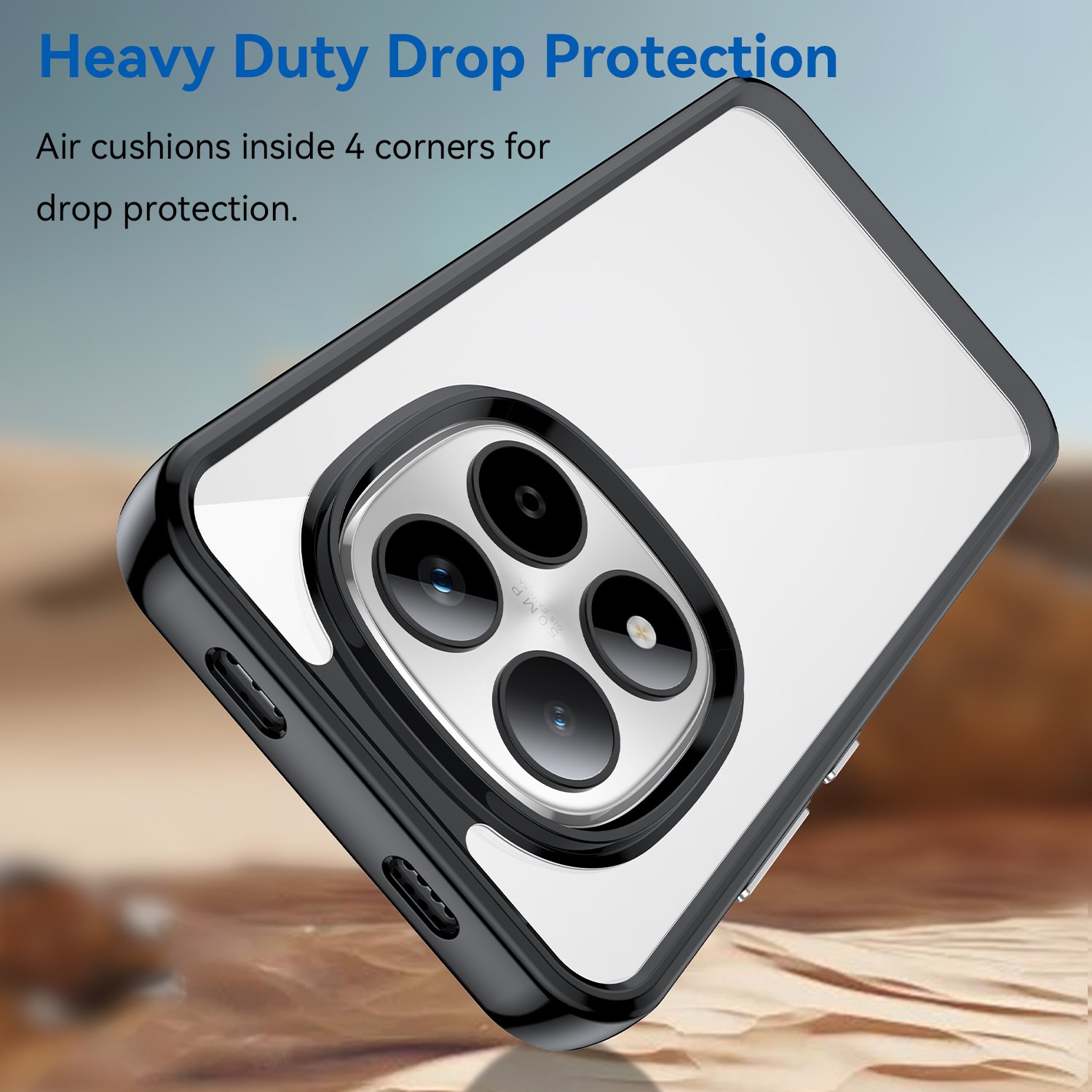 Outer space prozirna maskica s crnim gel okvirom za Xiaomi Redmi Note 15 Pro - Slika 3