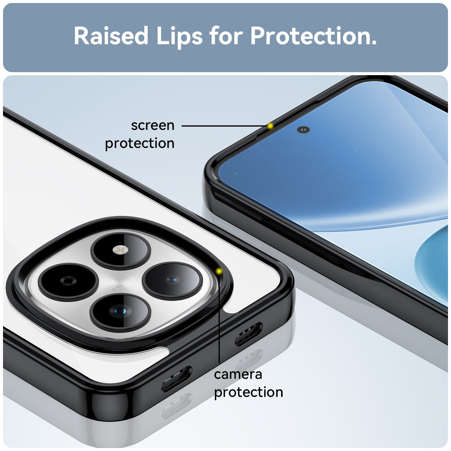 Outer space prozirna maskica s crnim gel okvirom za Xiaomi Redmi Note 15 Pro - Slika 7